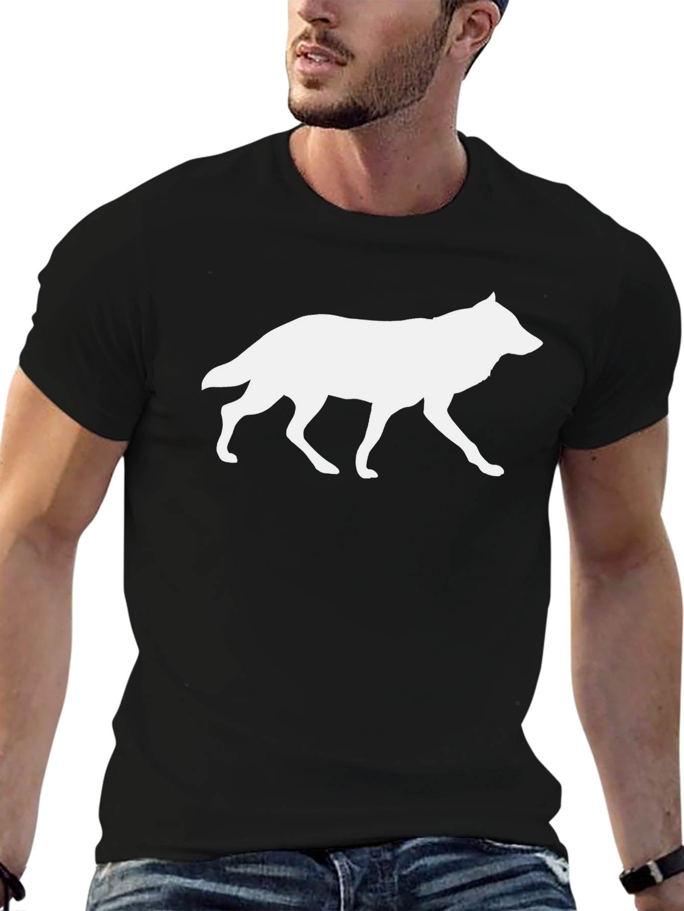 Wolf Silhouette Black Graphic Tee
