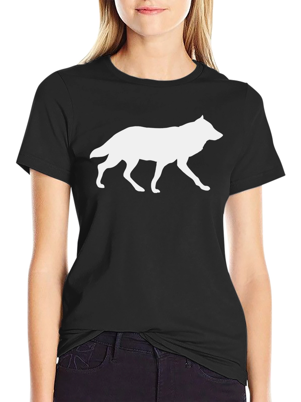 Wolf Silhouette Black Graphic Tee