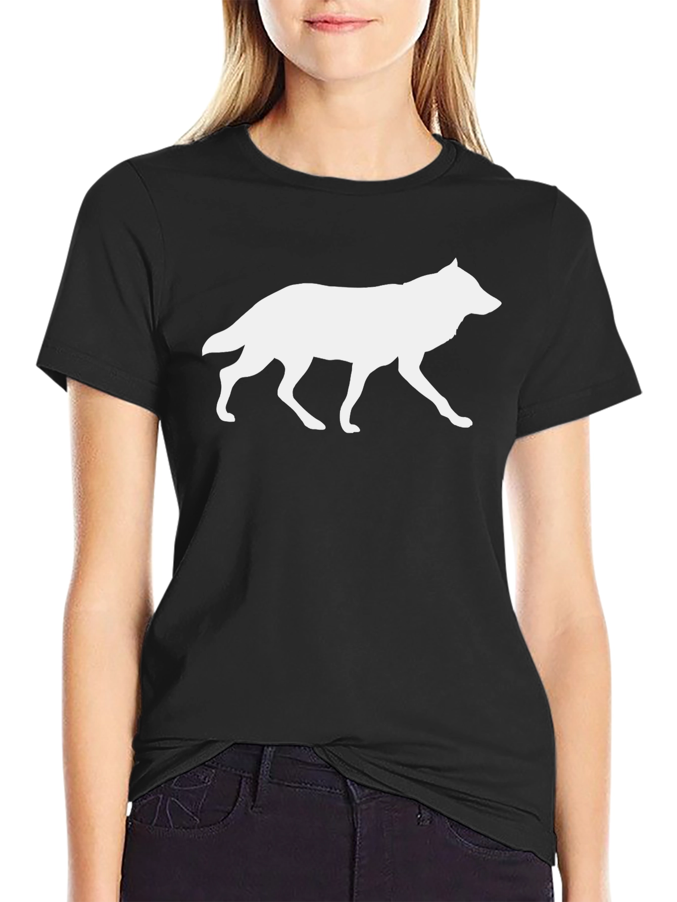 Wolf Silhouette Black Graphic Tee