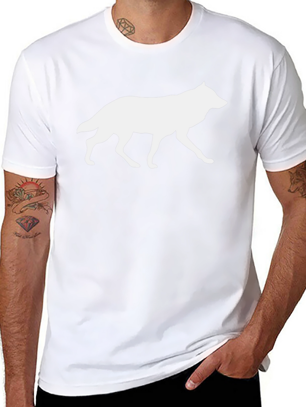 Wolf Silhouette Black Graphic Tee