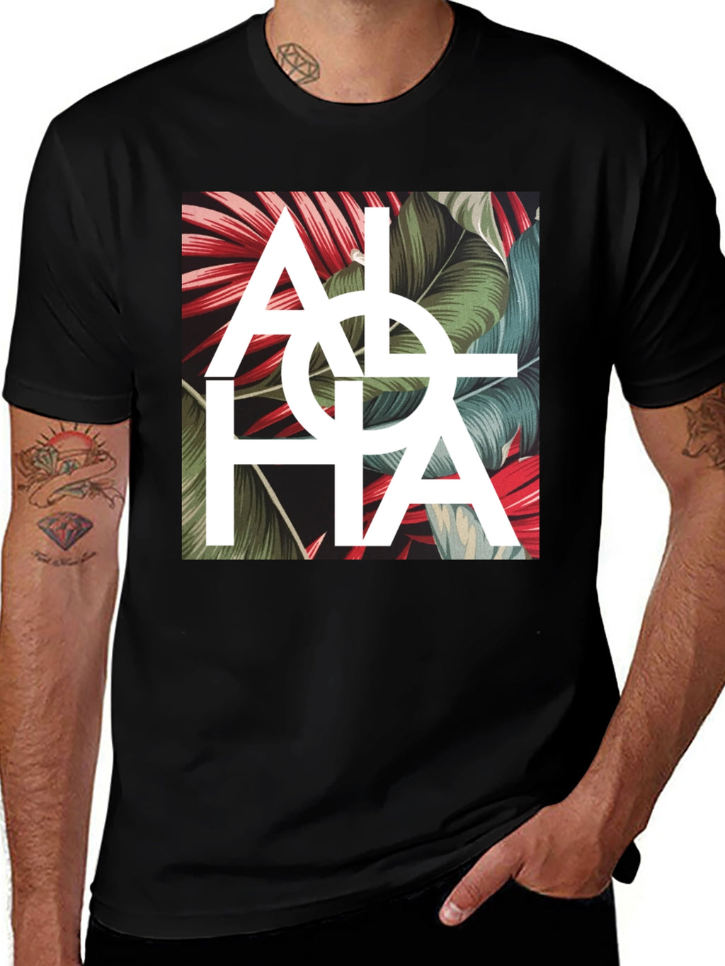 Aloha Graphic Print T-Shirt