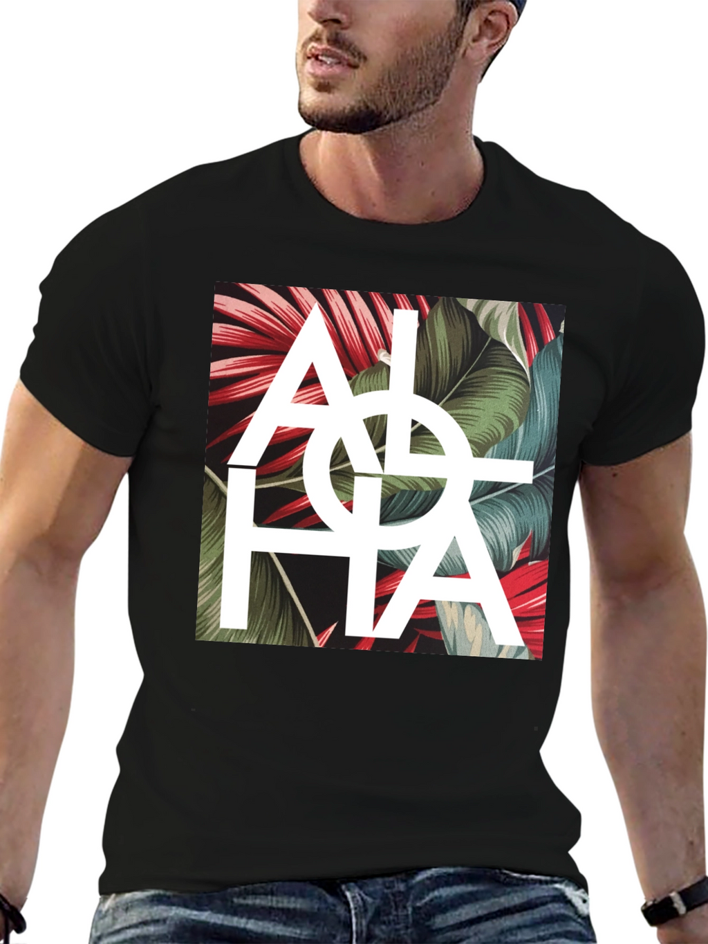 Aloha Graphic Print T-Shirt