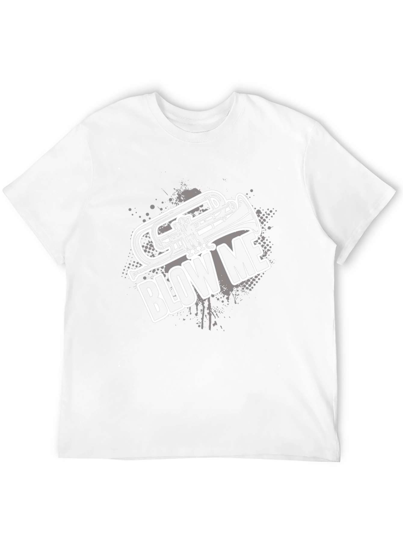 Black Blow Me Trombone Graphic T-Shirt