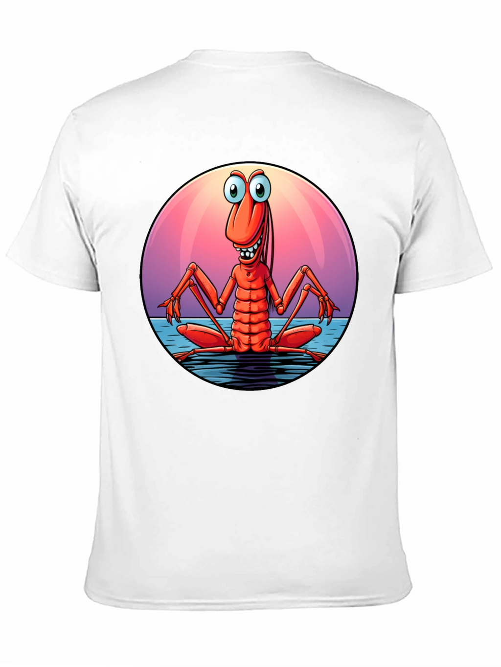 Funny Shrimp Graphic T-Shirt - Cartoon Style