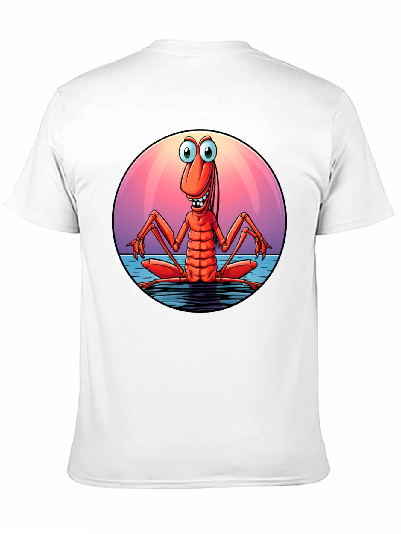 Funny Shrimp Graphic T-Shirt - Cartoon Style