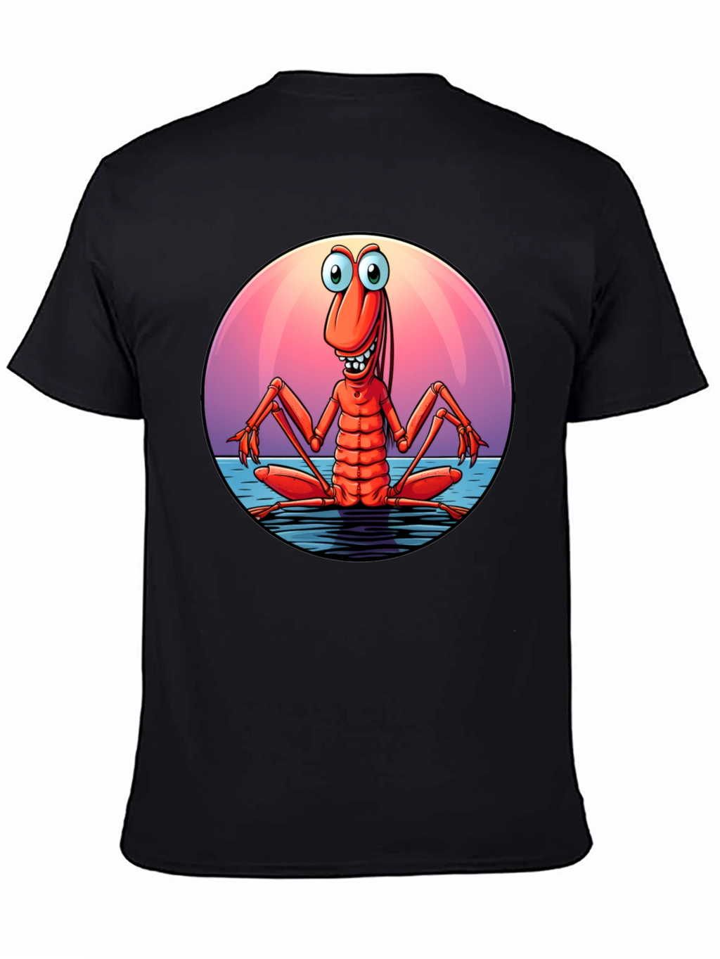 Funny Shrimp Graphic T-Shirt - Cartoon Style