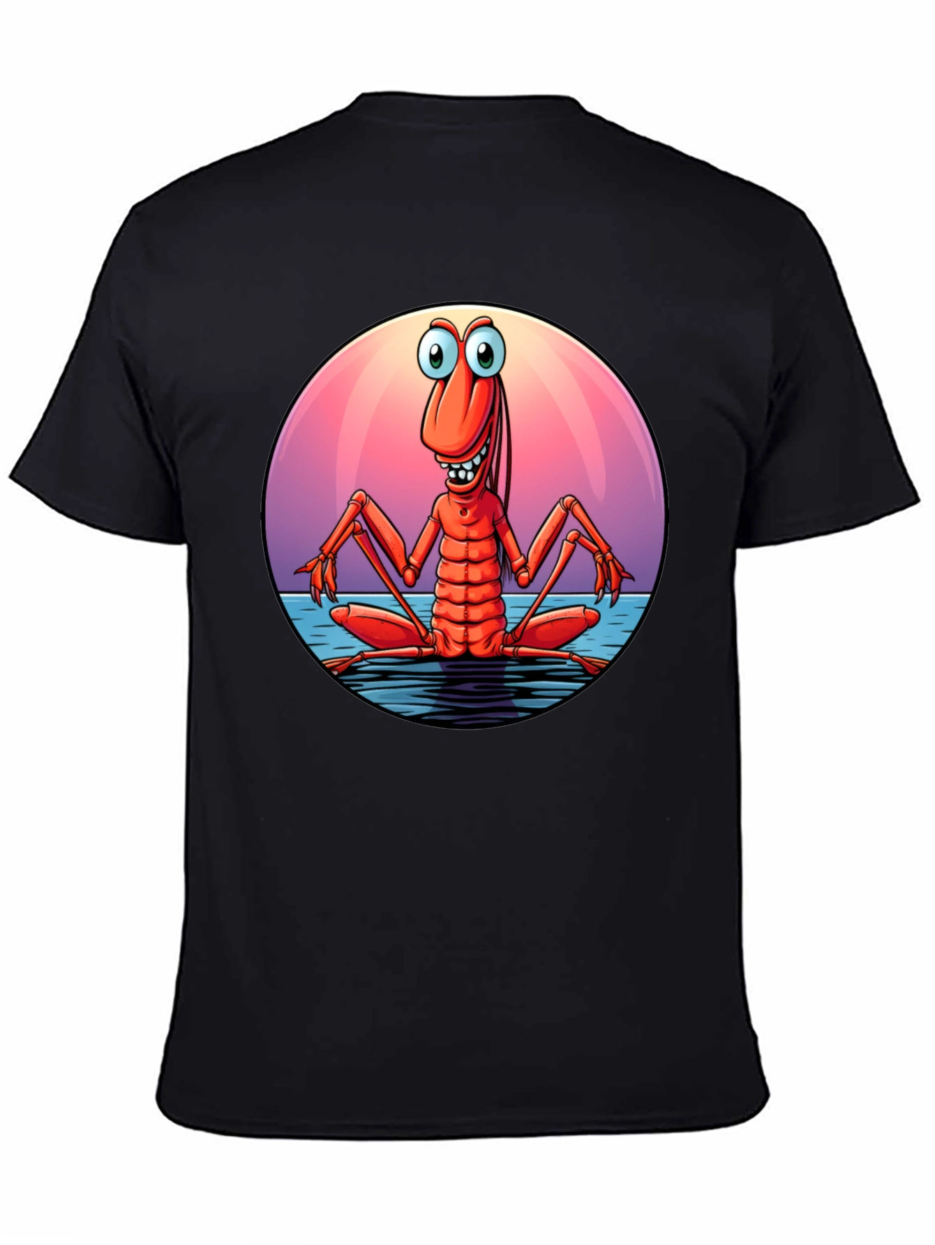 Funny Shrimp Graphic T-Shirt - Cartoon Style