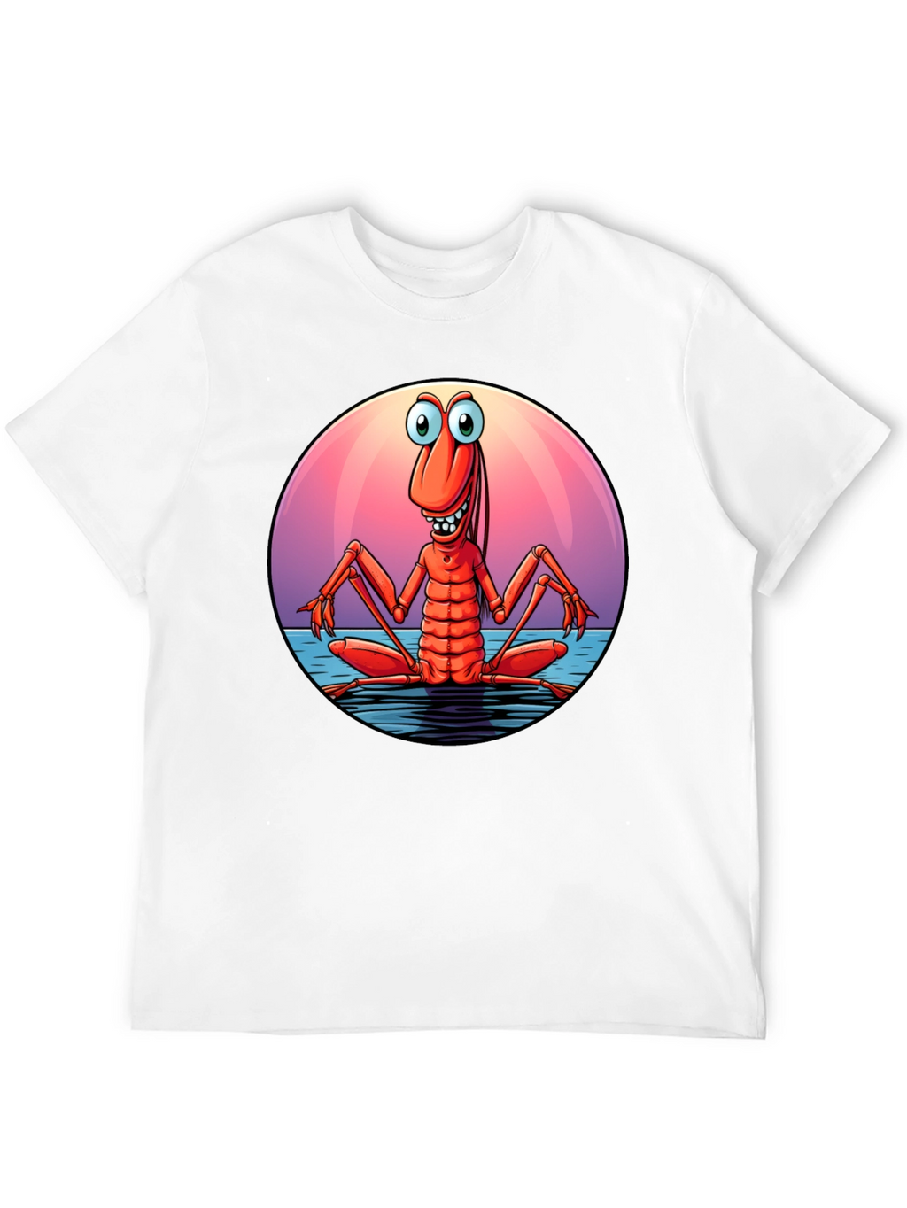 Funny Shrimp Graphic T-Shirt - Cartoon Style