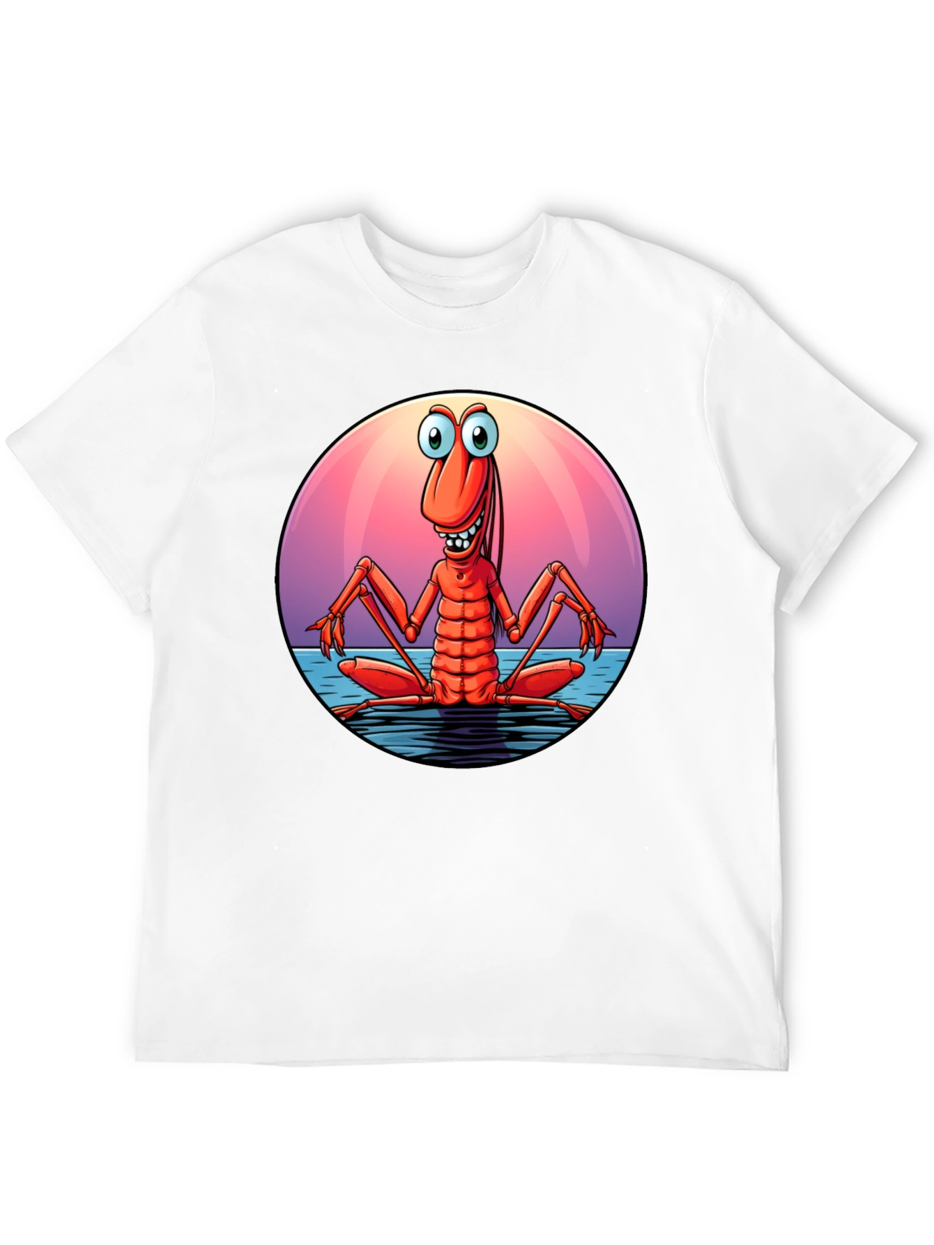 Funny Shrimp Graphic T-Shirt - Cartoon Style
