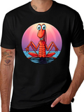 Funny Shrimp Graphic T-Shirt - Cartoon Style