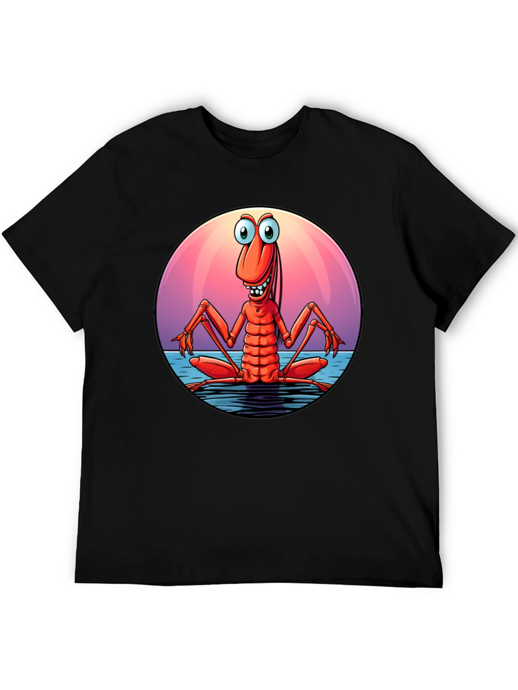 Funny Shrimp Graphic T-Shirt - Cartoon Style