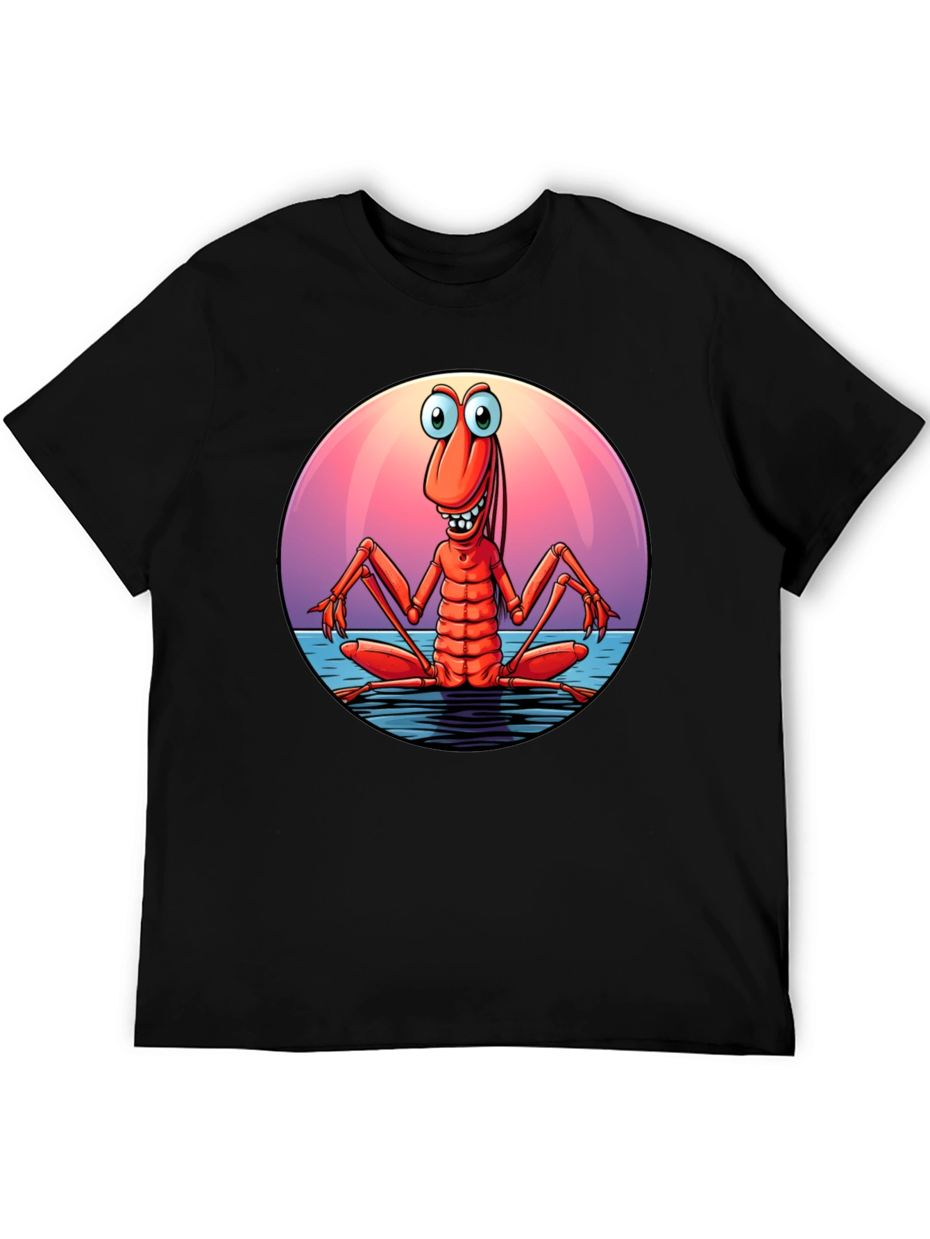 Funny Shrimp Graphic T-Shirt - Cartoon Style