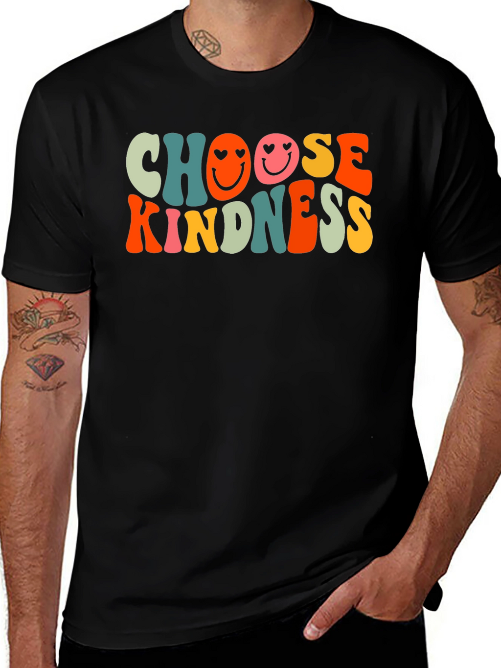 Choose Kindness Graphic Tee - Retro Smiley Face T-Shirt