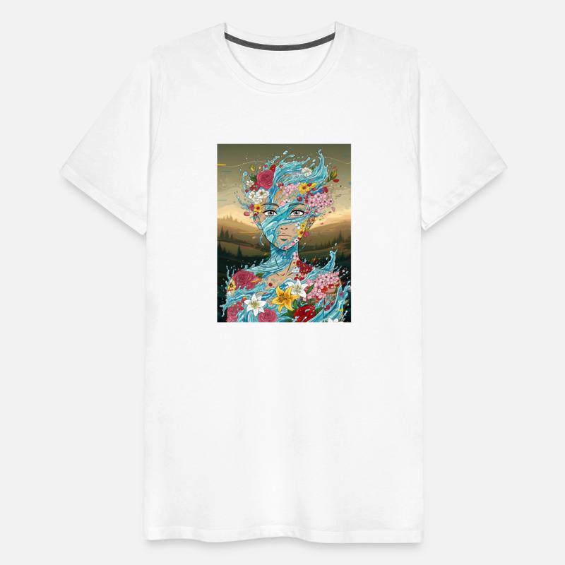 Abstract Anime: Water Spirit with Floral Bloom