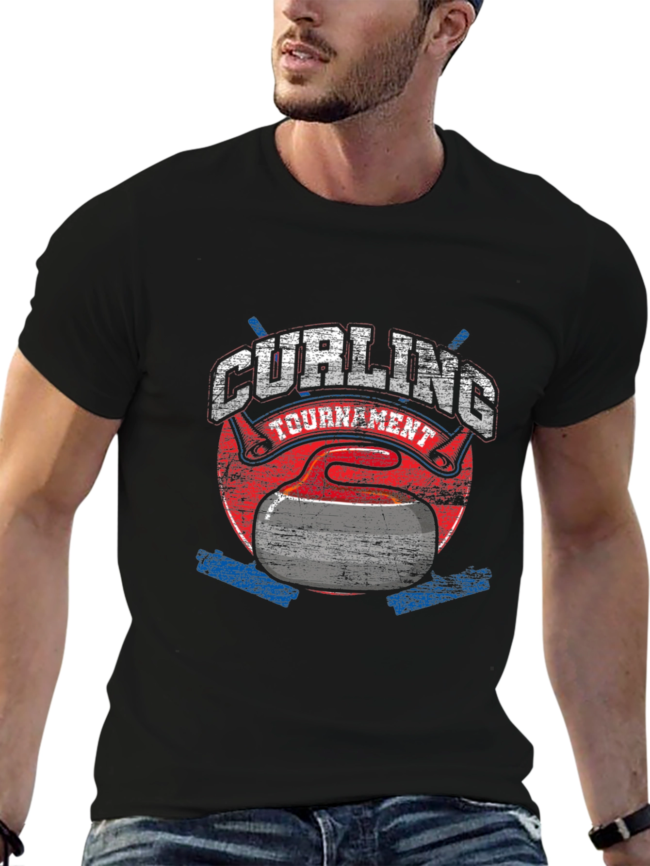 Curling Tournament T-Shirt -  Distressed Style