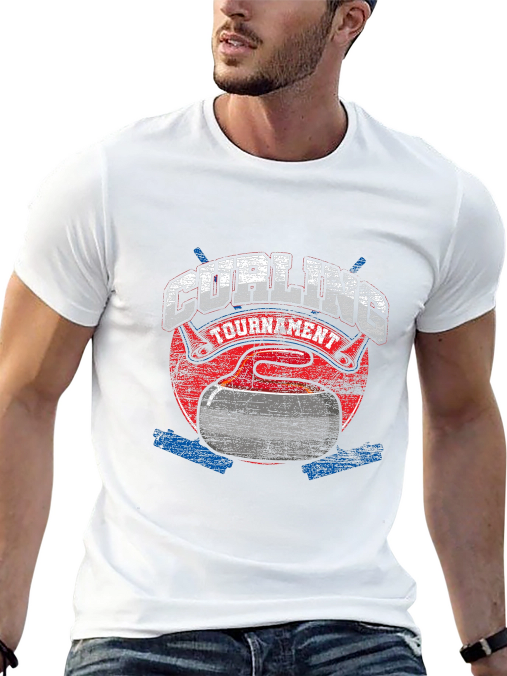 Curling Tournament T-Shirt -  Distressed Style