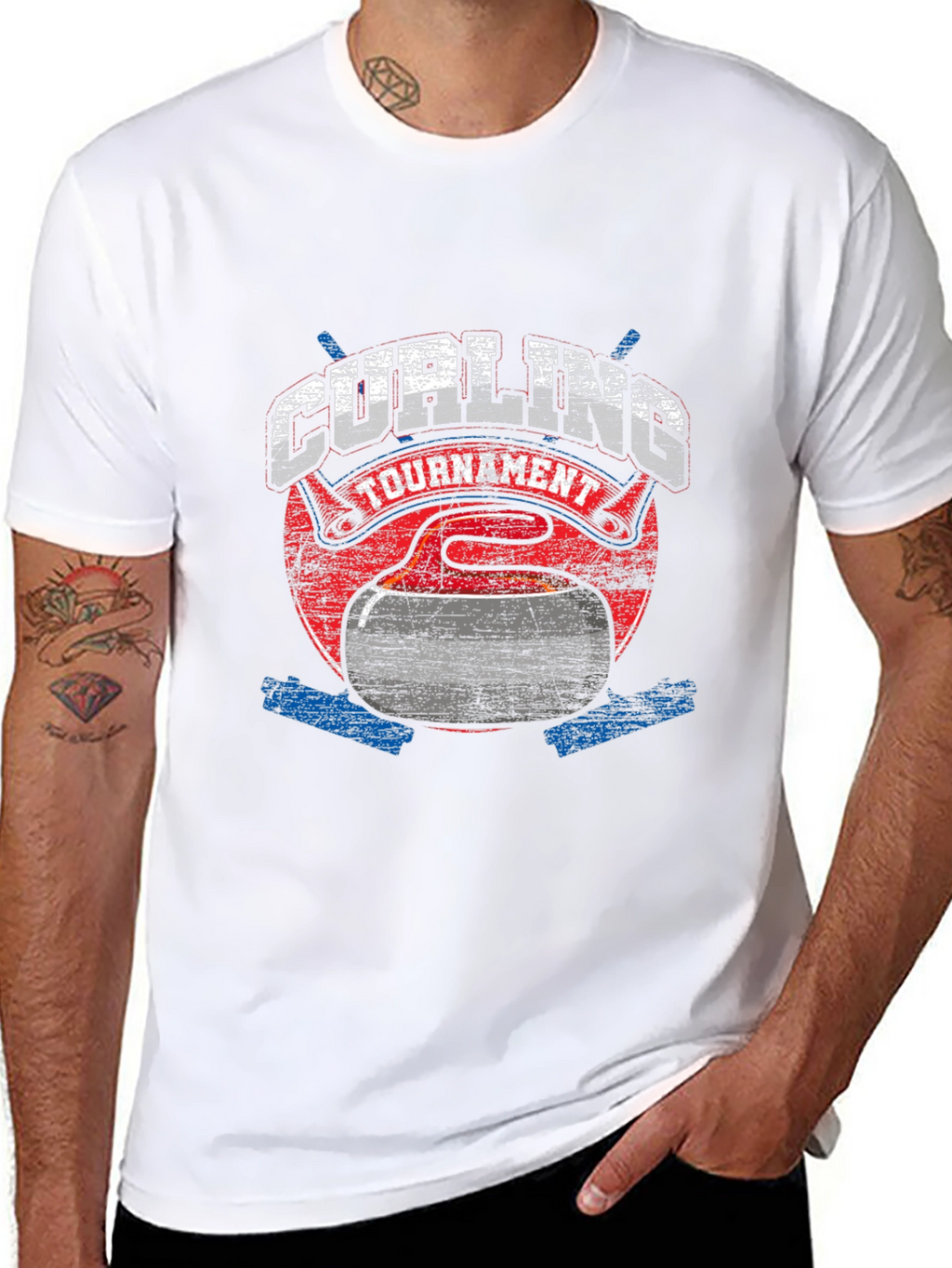 Curling Tournament T-Shirt -  Distressed Style