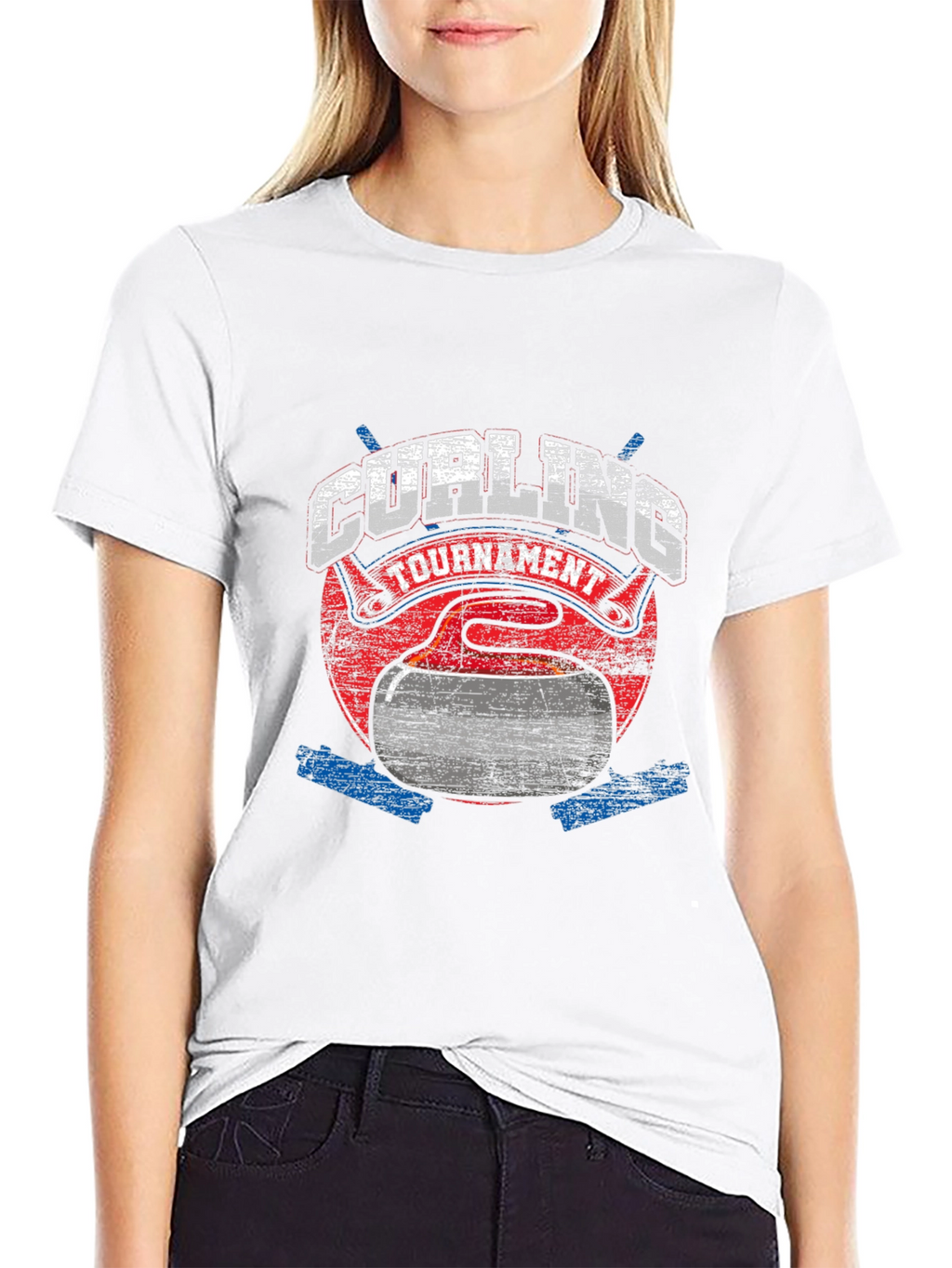 Curling Tournament T-Shirt -  Distressed Style