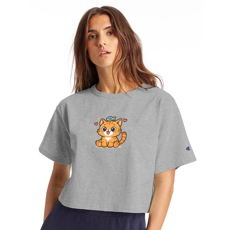 Adorable cat capped buy Fish Design