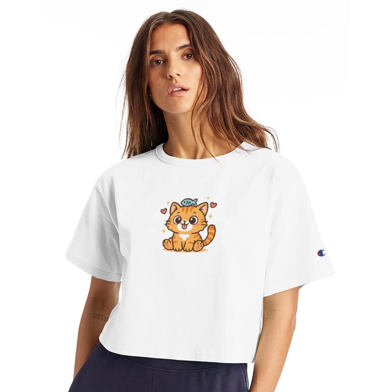 Adorable cat capped buy Fish Design