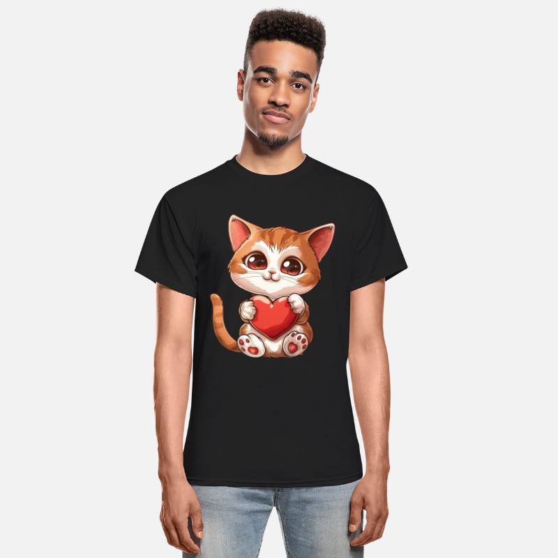 Adorable Kitten Holding Heart With Big Eyes