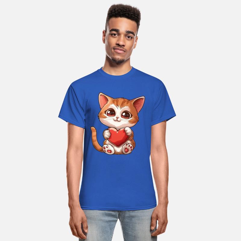 Adorable Kitten Holding Heart With Big Eyes