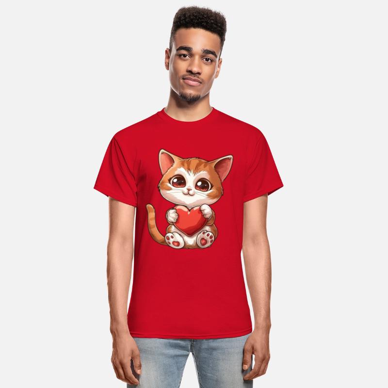 Adorable Kitten Holding Heart With Big Eyes