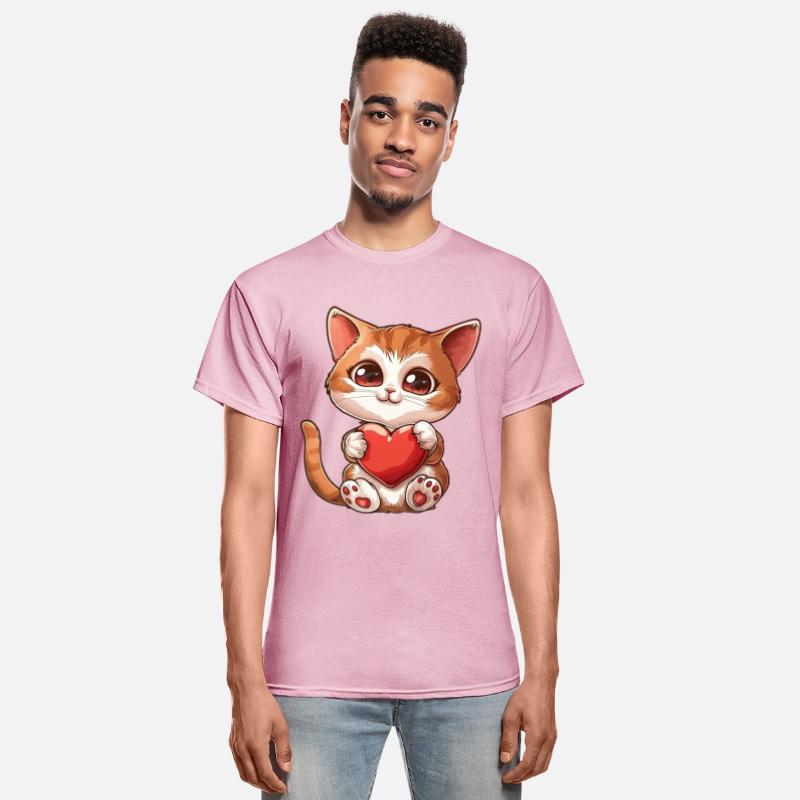 Adorable Kitten Holding Heart With Big Eyes