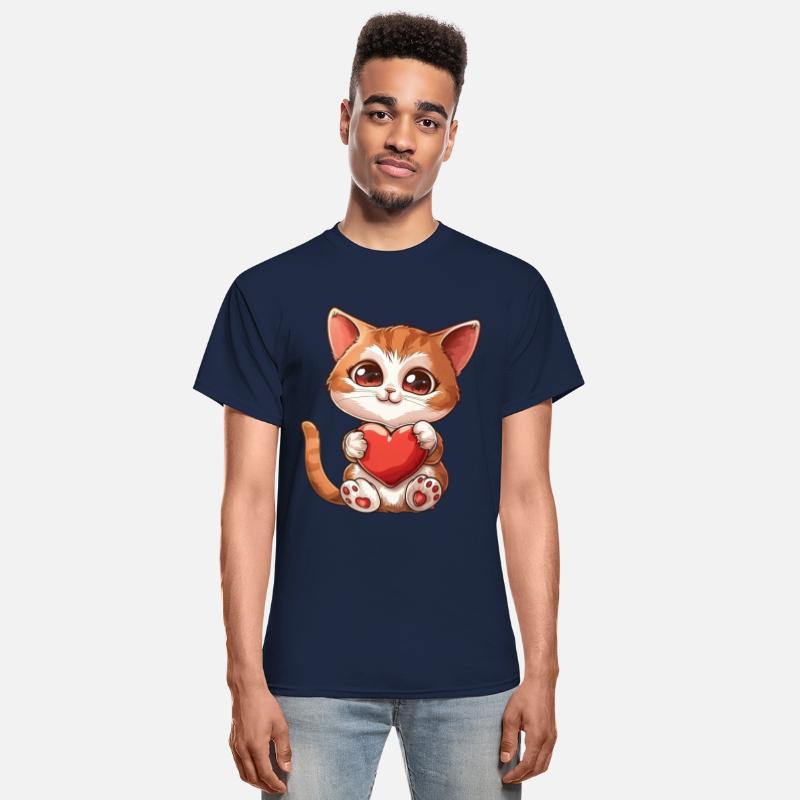 Adorable Kitten Holding Heart With Big Eyes