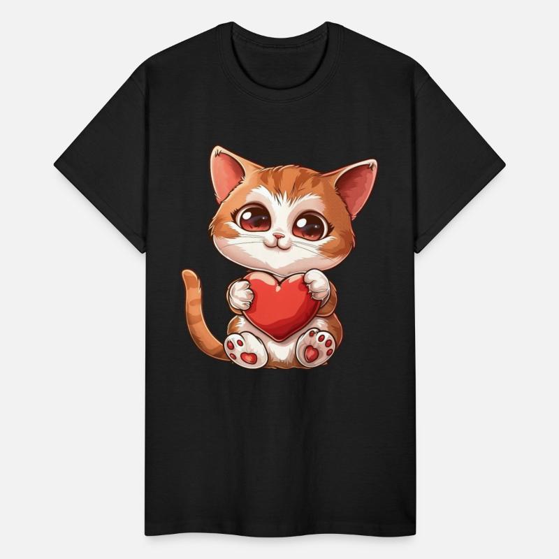 Adorable Kitten Holding Heart With Big Eyes