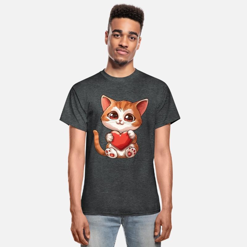 Adorable Kitten Holding Heart With Big Eyes