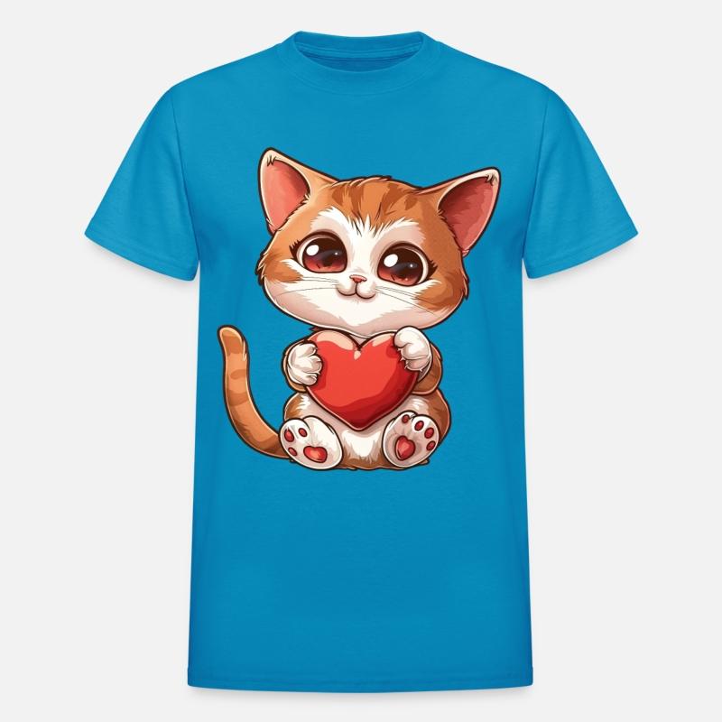 Adorable Kitten Holding Heart With Big Eyes