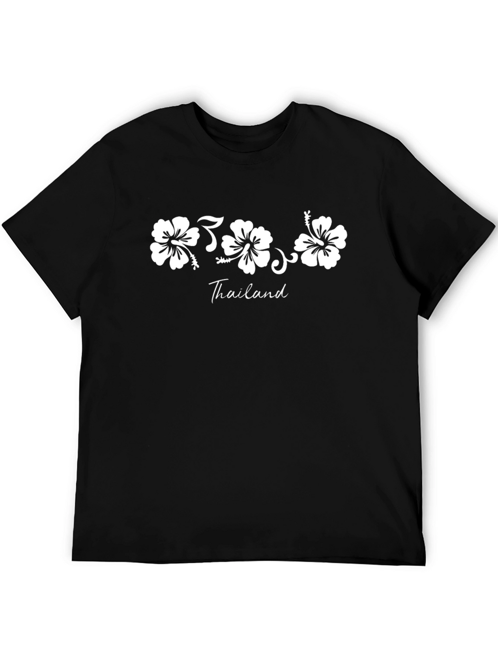 Thailand Floral Graphic Black T-Shirt