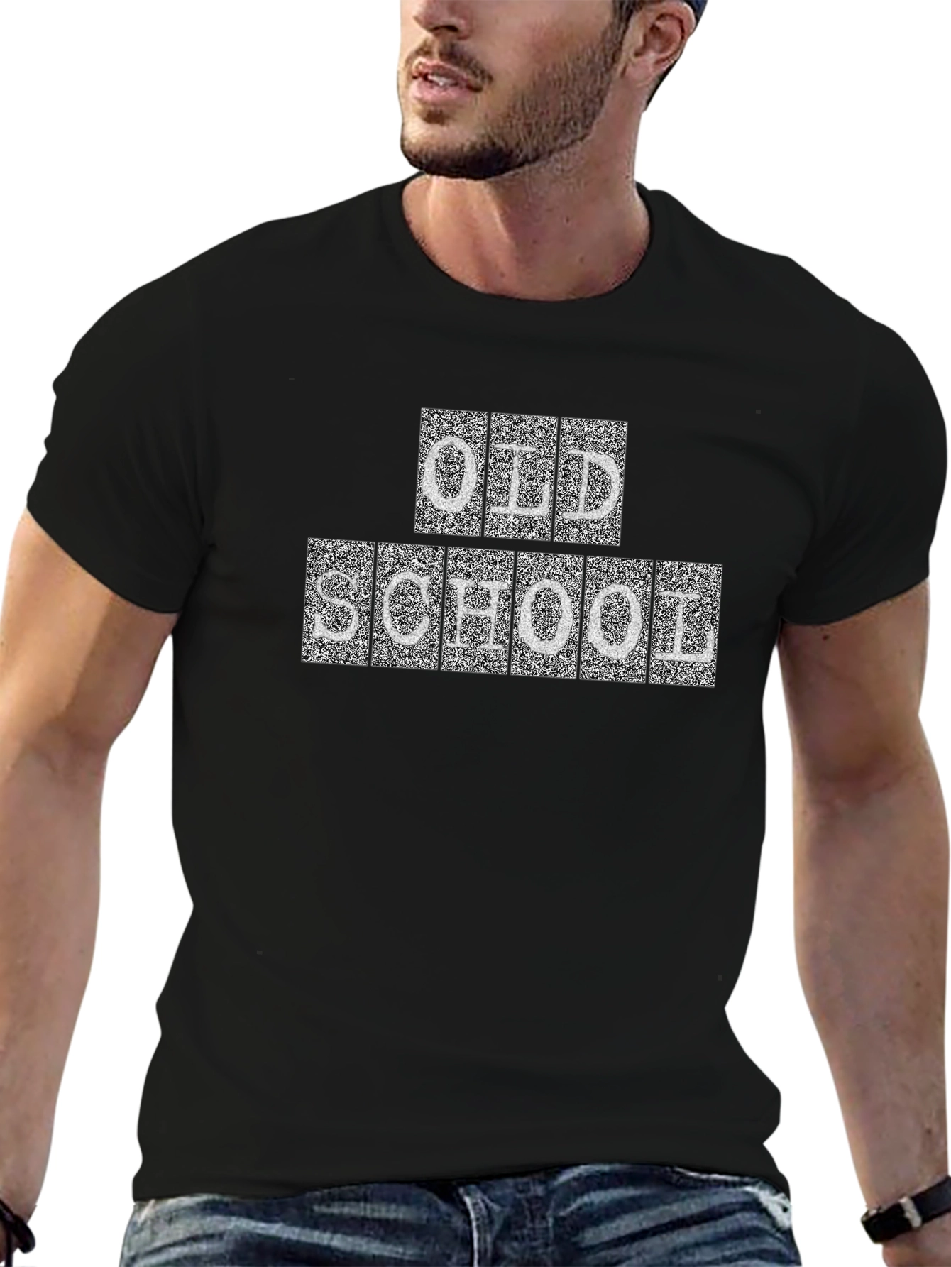 Old School Graphic Tee - Retro Style Black T-Shirt
