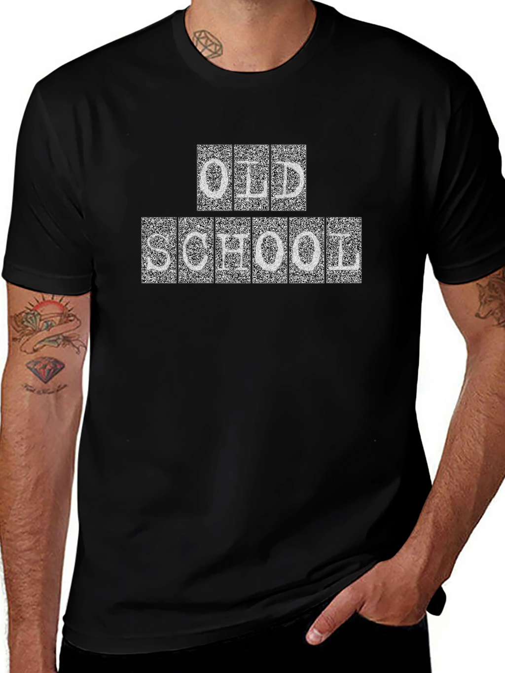 Old School Graphic Tee - Retro Style Black T-Shirt