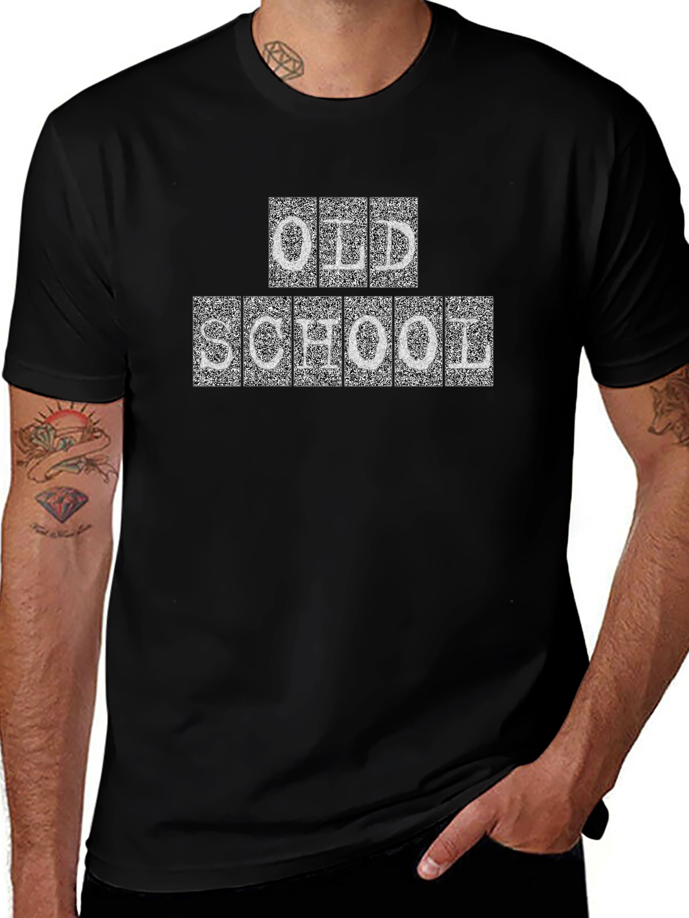 Old School Graphic Tee - Retro Style Black T-Shirt