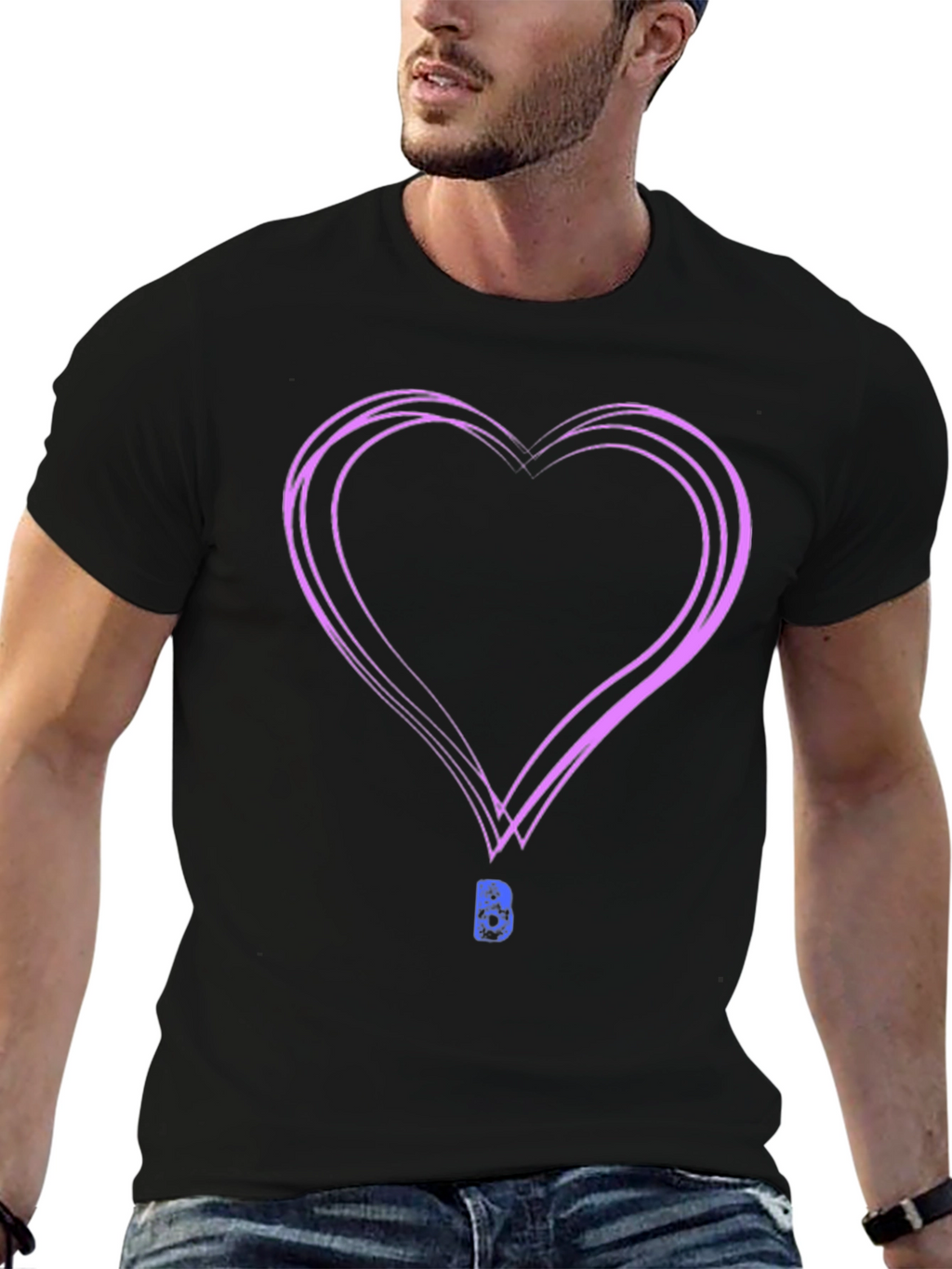Heart Graphic Black T-Shirt