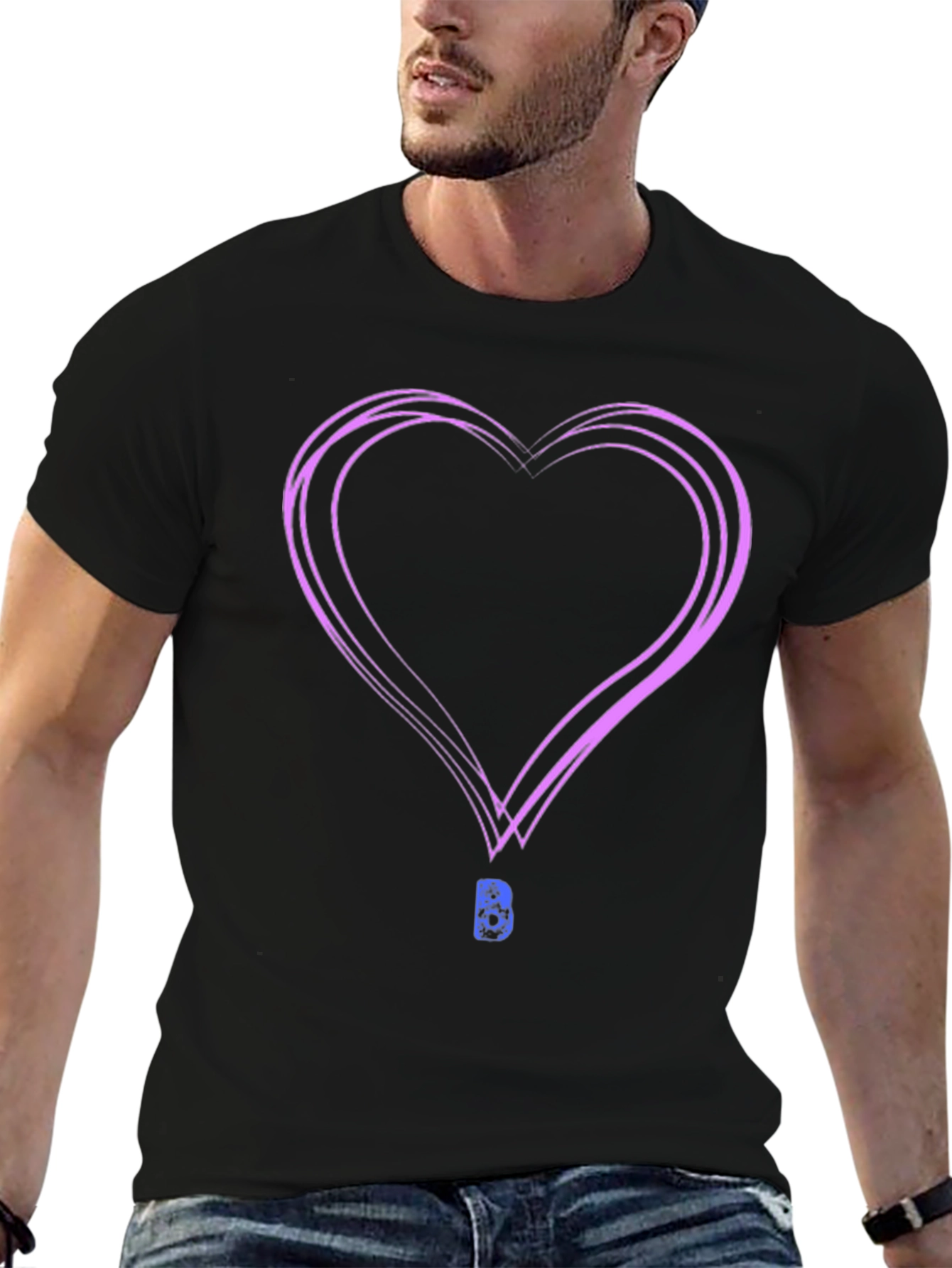 Heart Graphic Black T-Shirt