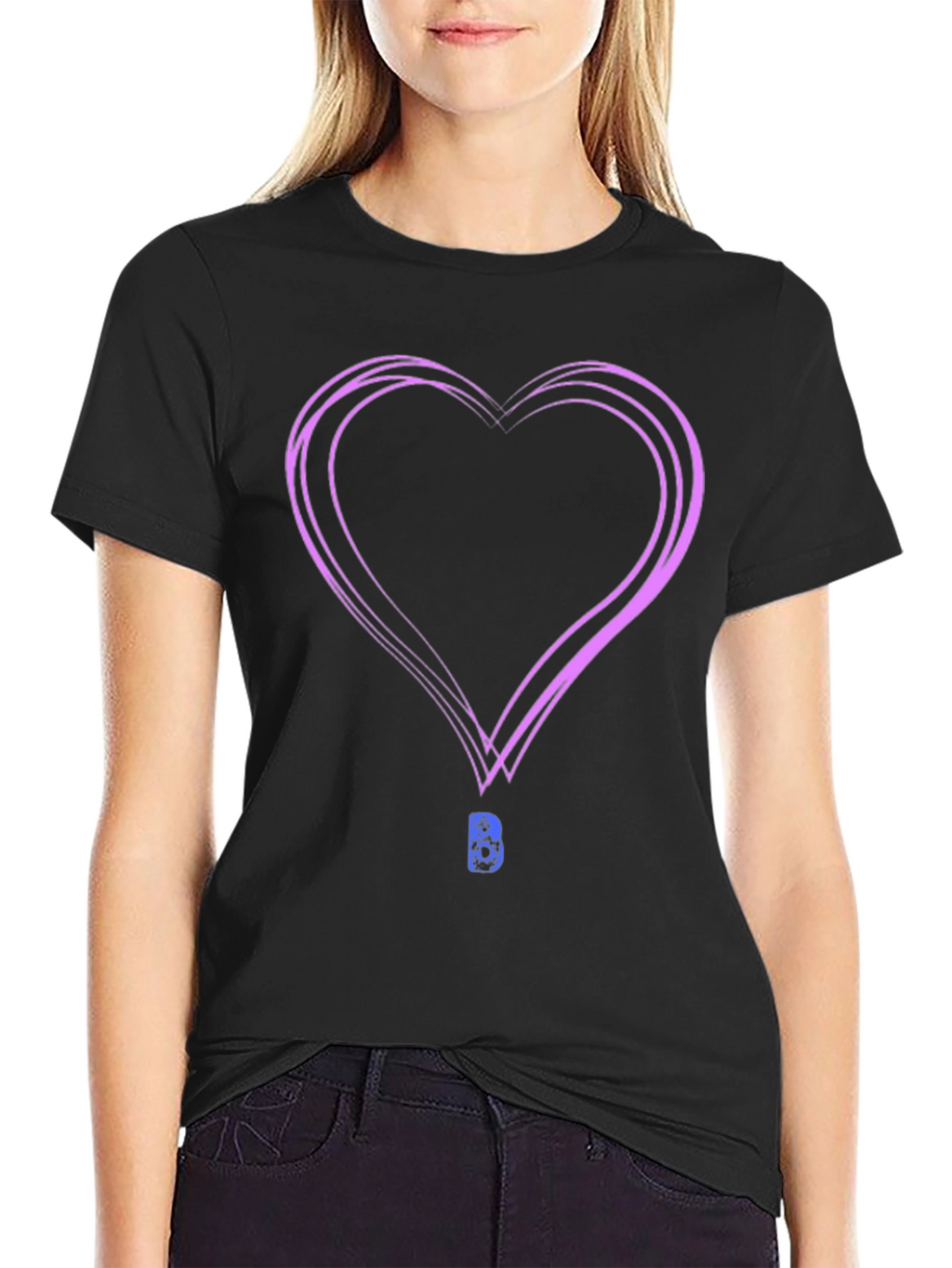 Heart Graphic Black T-Shirt