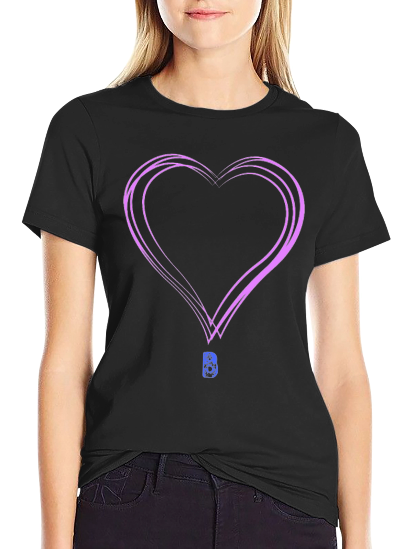 Heart Graphic Black T-Shirt