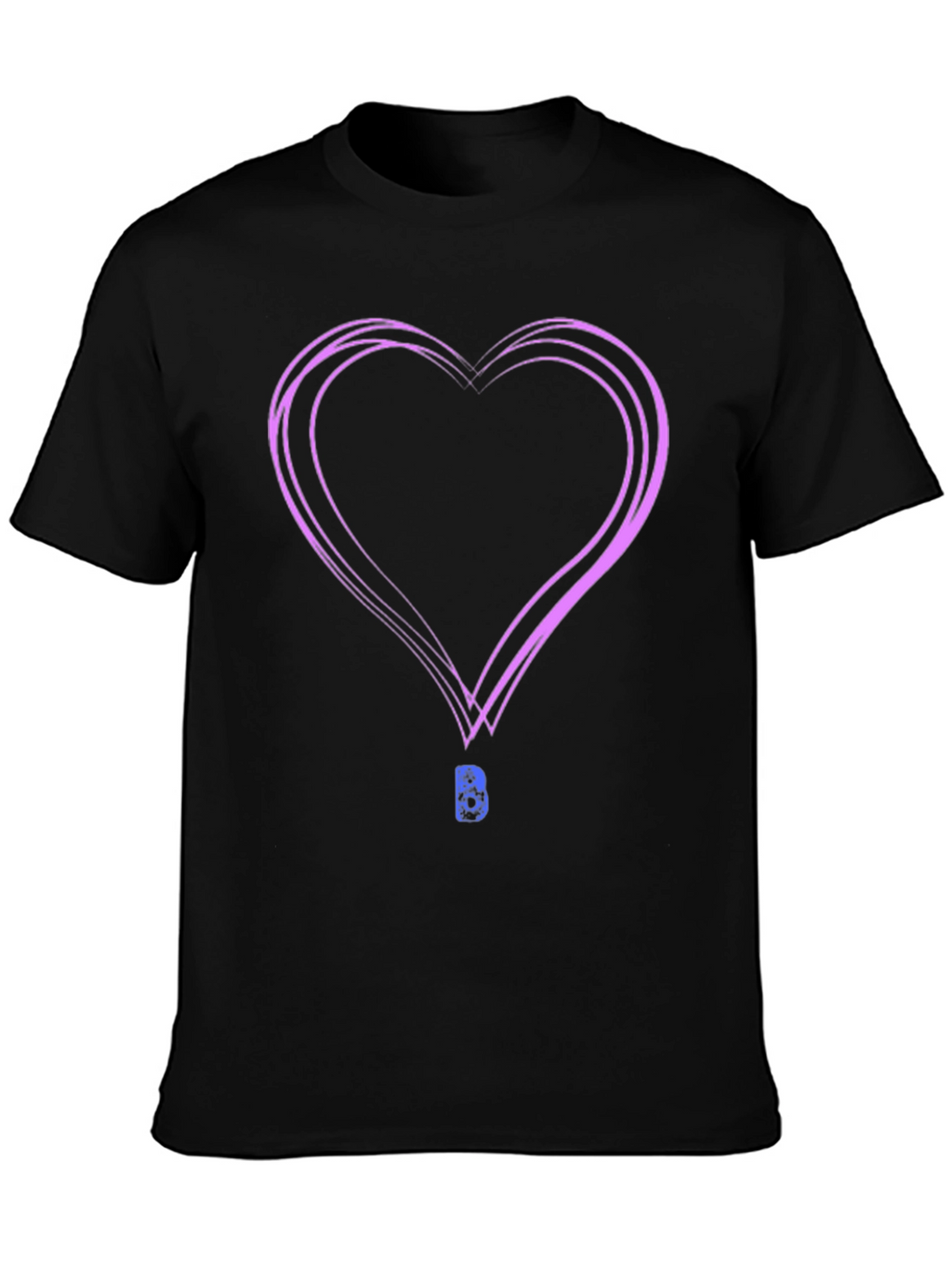 Heart Graphic Black T-Shirt