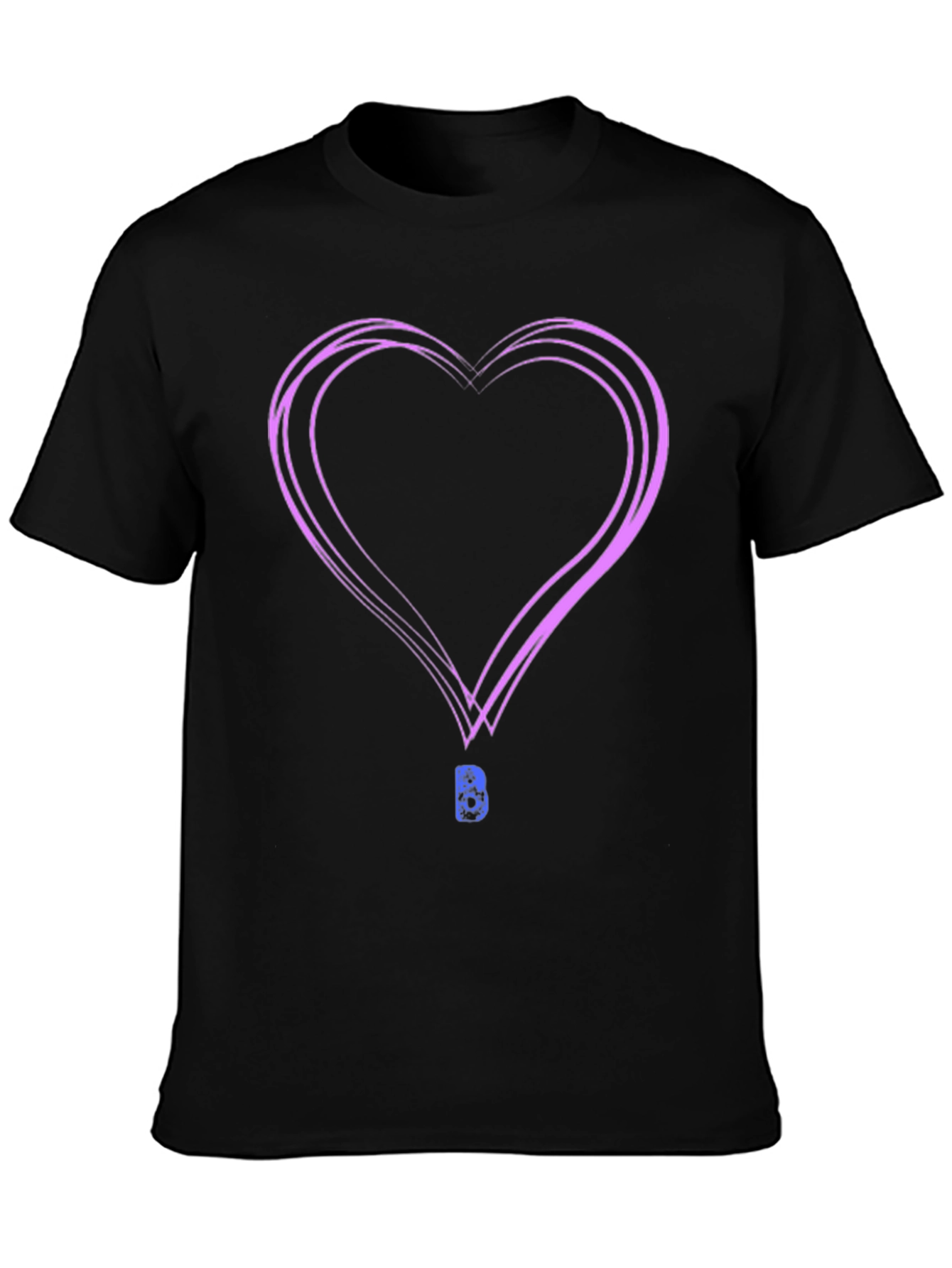Heart Graphic Black T-Shirt