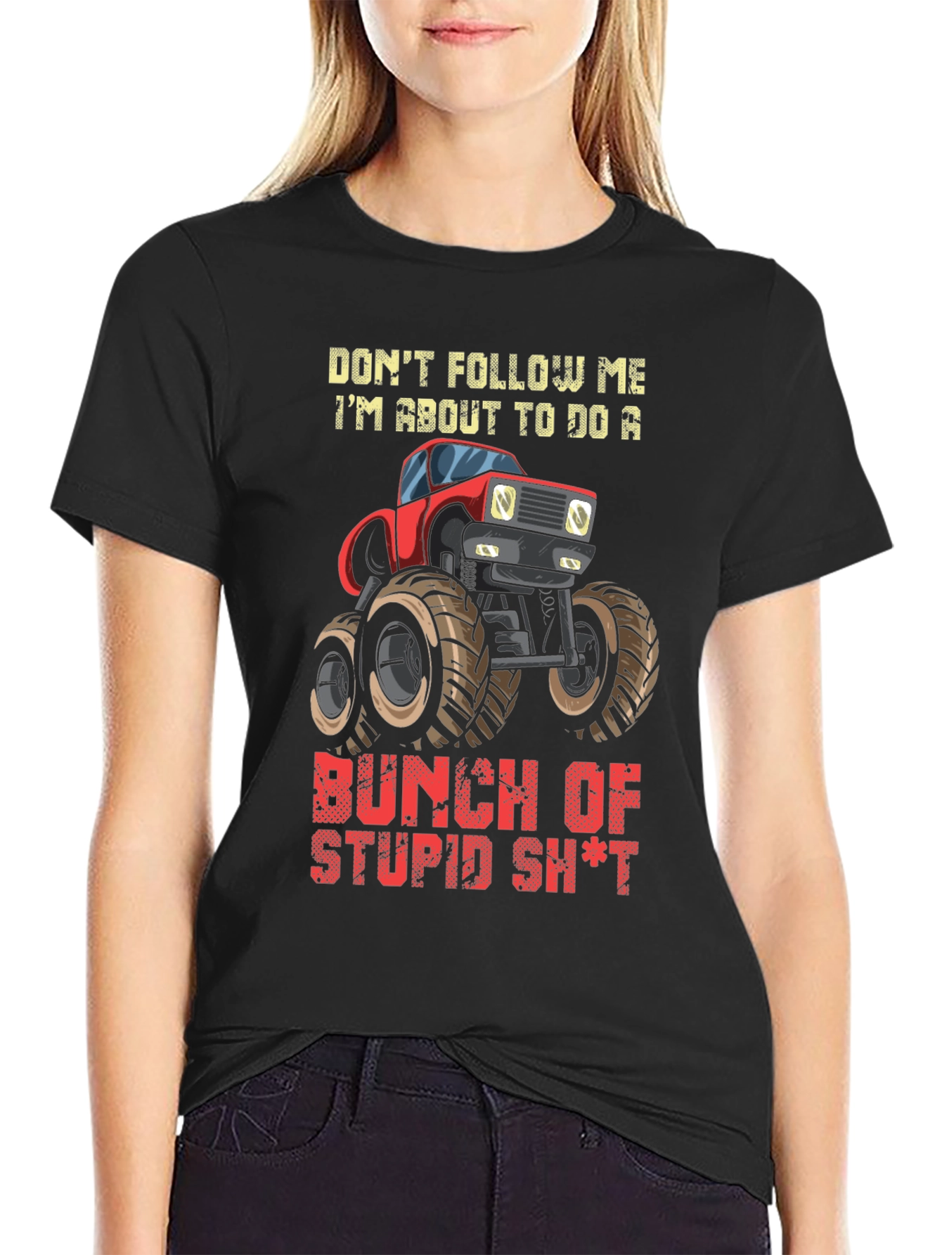 Dont Follow Me Monster Truck Graphic T-Shirt