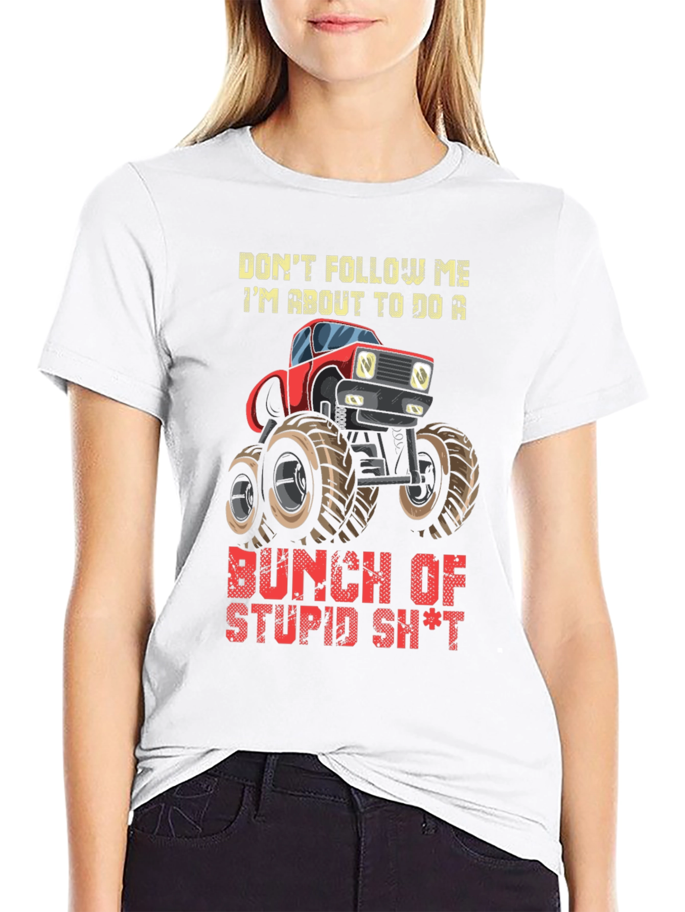 Dont Follow Me Monster Truck Graphic T-Shirt