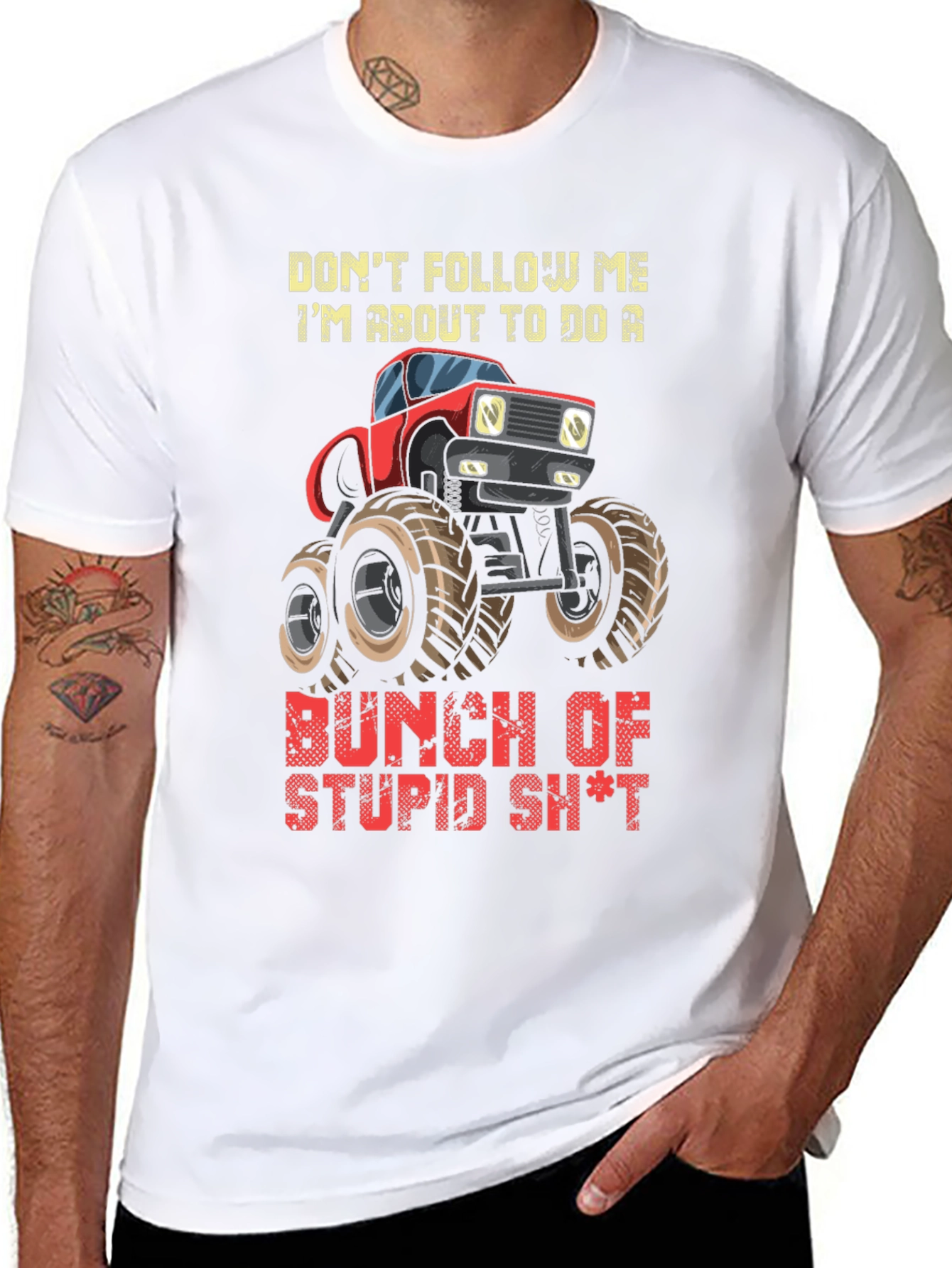 Dont Follow Me Monster Truck Graphic T-Shirt