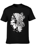 Sugar Skull Graphic Tee - Black Cotton T-Shirt