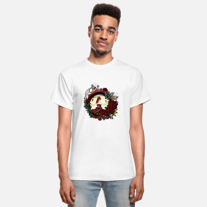 Art Nouveau princess in the rose garden