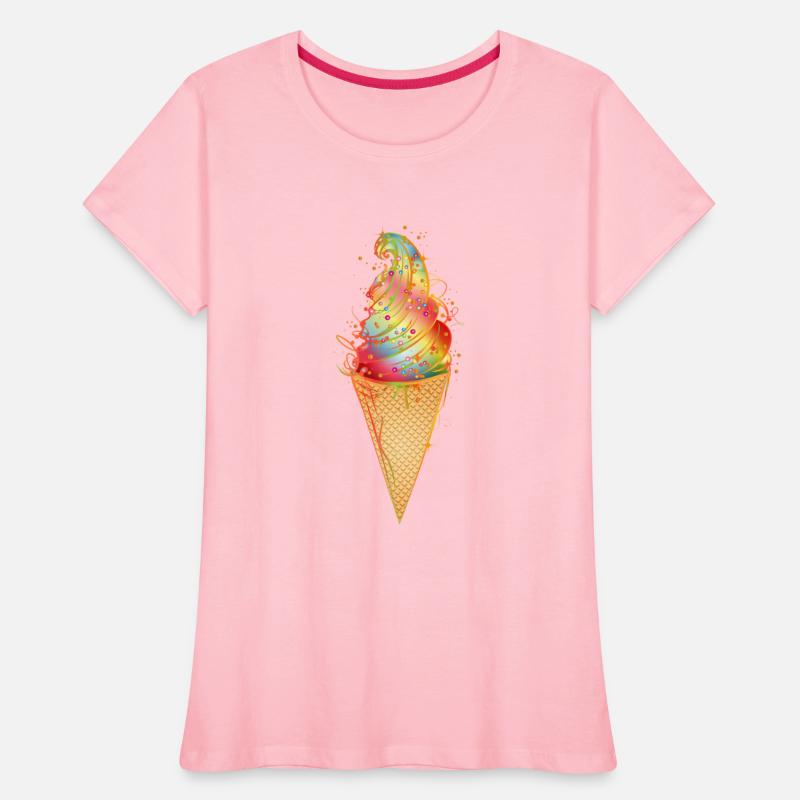 Artfully decorated ice cream in a waffle cone