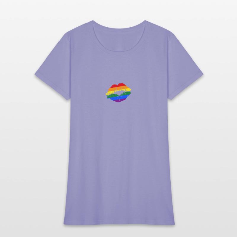 Artistic Gay Pride Rainbow Flag LGBTQ Lips