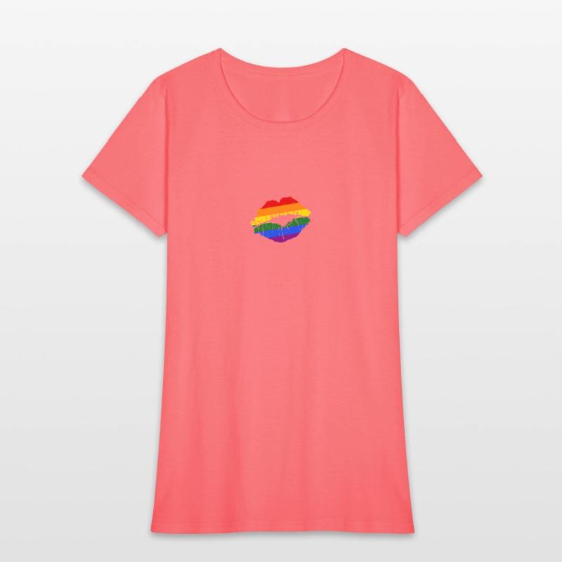 Artistic Gay Pride Rainbow Flag LGBTQ Lips